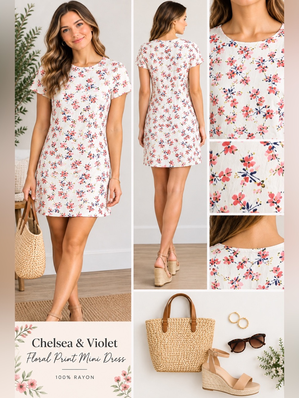 Chelsea & Violet Floral Print Short Summer Dress